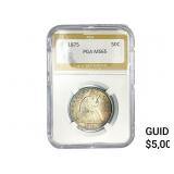 1875 Seated Liberty Half Dollar PGA MS65