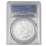 2021-CC Privy Silver Eagle PCGS MS70 100th Anniv.