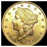 1899 Liberty Head $20 Double Eagle CHOICE BU