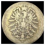 1875-H Germany Silver 1 Reichsmark NEARLY UNCIRCUL