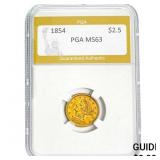 1854 $2.5 Liberty Head Gold PGA MS63  MS63