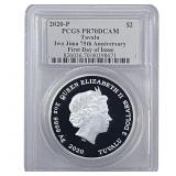 2020-P Tuvalu 2OZ SIlver $2 Iwo Jima 75th Anniv.
