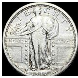 1917 Type 1 Standing Liberty Quarter  CLOSELY UNC