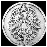 1875-A Germany Silver 1 Reichsmark NEARLY UNCIRCUL
