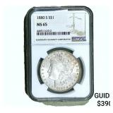 1880-S Morgan Silver Dollar NGC MS65