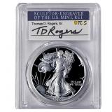 1986-S Silver Eagle PCGS PR70 DCAM Thomas D Rogers