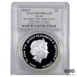 2020-P Tuvalu 2OZ SIlver $2 Iwo Jima 75th Anniv.