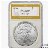 1996 American Silver Eagle PGA MS70
