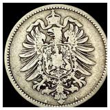 1875-A Germany Silver 1 Reichsmark NEARLY UNCIRCUL