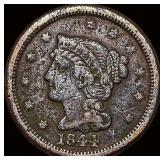 1844 Braided Hair Large Cent NICELY CIRCULATED