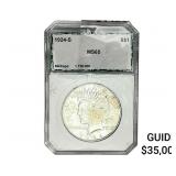 1924-S Silver Peace Dollar PCI MS65