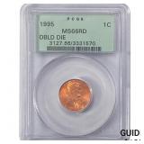 1995 Lincoln Memorial Cent PCGS MS66 RD DBL Die