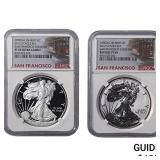 [2 Coins]2012 Silver Eagle NGC PF69