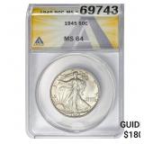 1945 Walking Liberty Half Dollar ANACS MS64