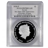 2020-P Tuvalu 2OZ SIlver $2 Iwo Jima 75th Anniv.