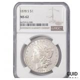 1878-S Morgan Silver Dollar NGC MS62