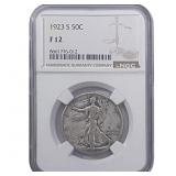1923-S Walking Liberty Half Dollar NGC F12