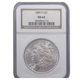 1884-O Morgan Silver Dollar NGC MS64