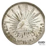1908Mo AM Mexico Silver Peso CHOICE AU