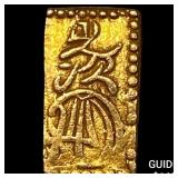 1832-1858 Japan Gold 2 Shu .052oz CLOSELY UNCIRCUL