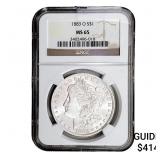 1883-O Morgan Silver Dollar NGC MS65
