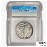 1943-D Walking Liberty Half Dollar ICG MS64