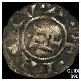 1139-1339 Genoa Republic Silver Denaro NEARLY UNCI
