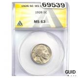 1926 Buffalo Nickel ANACS MS63