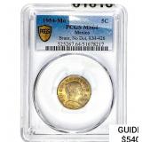 1954-Mo 5C Brass No Dot KM-426 PCGS MS64