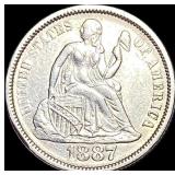 1887 Seated Liberty Dime CLOSELY UNCIRCULATED