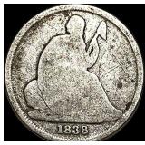 1838-O Seated Liberty Dime NICELY CIRCULATED