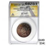 1832 Canada-Nova Scotia NS-1D2 Halfpenny  EF40
