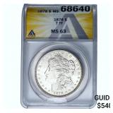 1878 Morgan Silver Dollar ANACS MS63