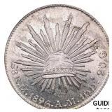 1896Mo AM Mexico Silver 8 Reales UNCIRCULATED