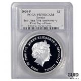 2020-P Tuvalu 2OZ SIlver $2 Iwo Jima 75th Anniv.