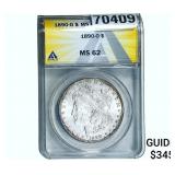 1890-O Morgan Silver Dollar ANACS MS62