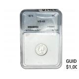 1874 Nickel Three Cent NNC MS65