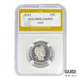 1912 Barber Quarter PGA PR66 CAMEO  MS63
