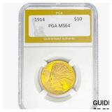 1914 $10 Gold Eagle PGA MS64