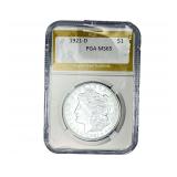 1921-D Morgan Silver Dollar PGA MS65