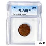 ND CWT H.J. Bang 1C ICG MS62 BN, Fuld#630D-1a,NY