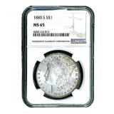 1880-S Morgan Silver Dollar NGC MS65