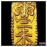 1832-1858 Japan Gold 2 Shu .052oz CLOSELY UNCIRCUL