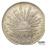 1892Ca MM Mexico Silver 8 Reales CLOSELY UNCIRCULA