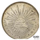 1908Mo AM Mexico Silver Peso CHOICE AU