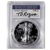 2001-W Silver Eagle PCGS PR70 DCAM Thomas D Rogers
