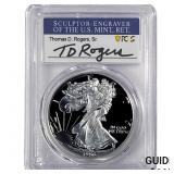 1986-S Silver Eagle PCGS PR70 DCAM Thomas D Rogers