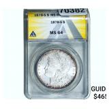 1878-S Morgan Silver Dollar ANACS MS64