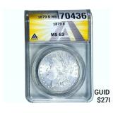 1879 Morgan Silver Dollar ANACS MS63