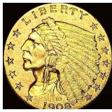 1908 Indian Head $2.5 Gold Quarter Eagle CLOSELY